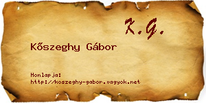 Kőszeghy Gábor névjegykártya