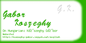 gabor koszeghy business card